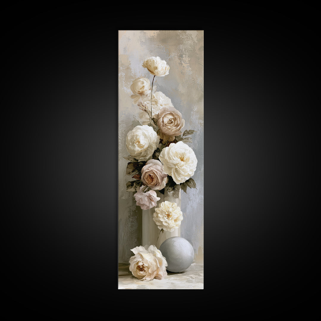 Classic Dutch Feast Arrangement Framed Canvas Print, Dining Room Art, Art Print, Dining Room Decor, Watercolor Art, Dining, DRA-1x3-31