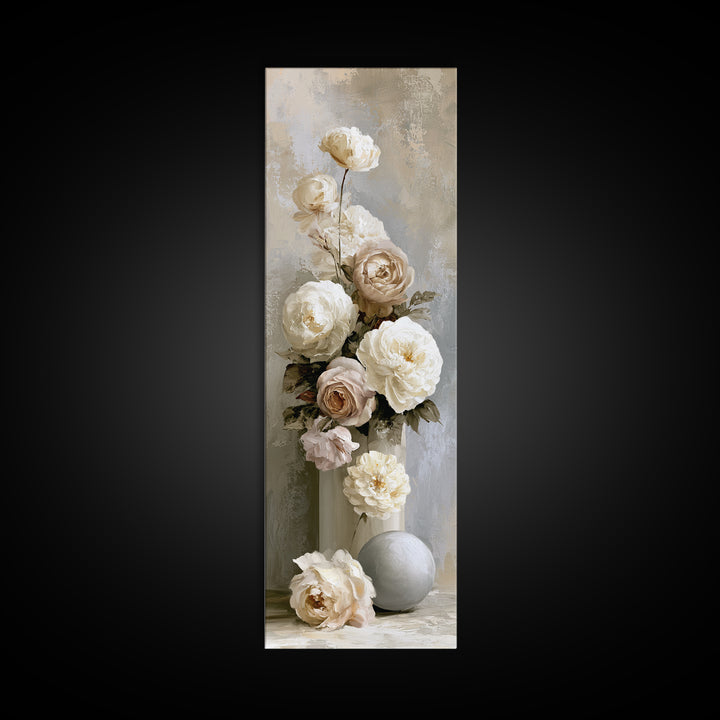 Classic Dutch Feast Arrangement Framed Canvas Print, Dining Room Art, Art Print, Dining Room Decor, Watercolor Art, Dining, DRA-1x3-31