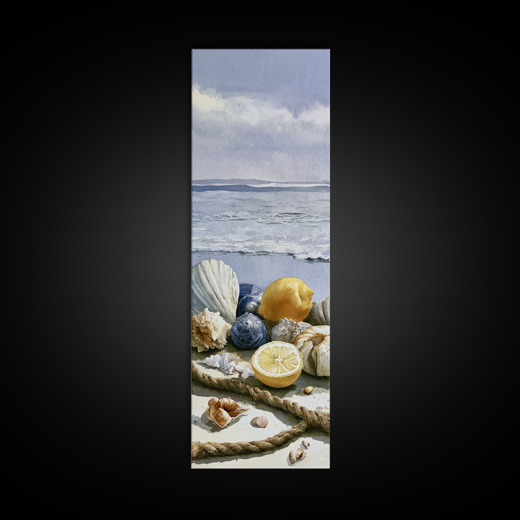 Shellfish and Lemon Still Life Framed Canvas Print, Dining Room Art, Coastal Decor, Dining Room Decor, Fine Art, Dining, DRA-1x3-4