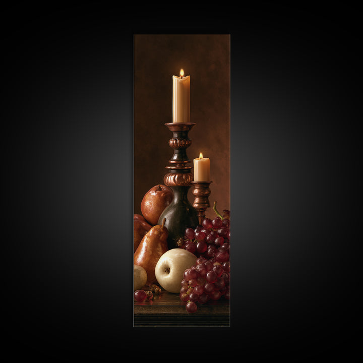 Classical Fruit Still Life Framed Canvas Print, Dining Room Art, Modern Decor, Dining Room Decor, Fine Art, Dining, Home Decor, DRA-1x3-61