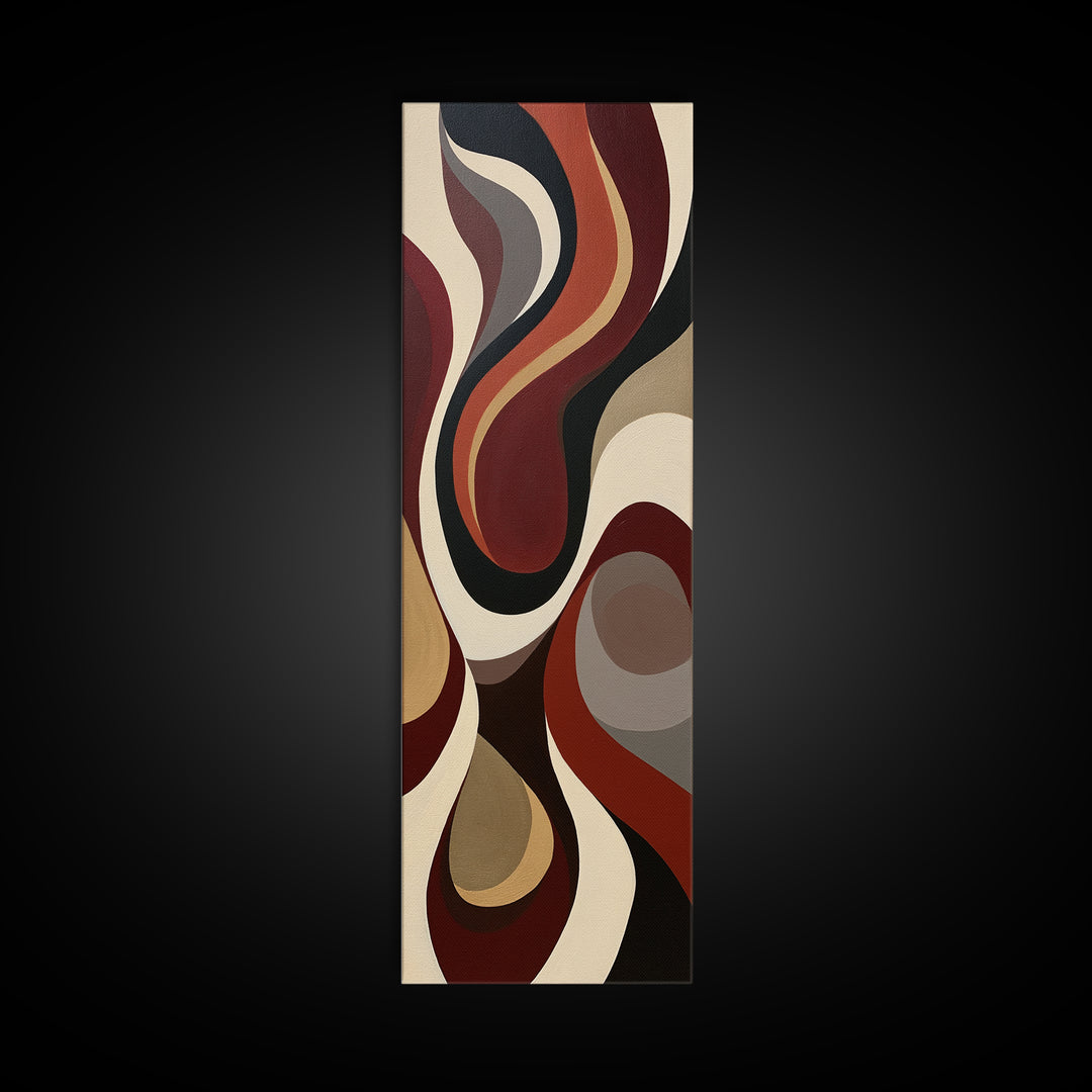 Abstract Red Wine Swirl Canvas Print, Dining Room Art, Coastal Wall Art, Dining Room Decor, Abstract Art, Dining, DRA-1x3-78