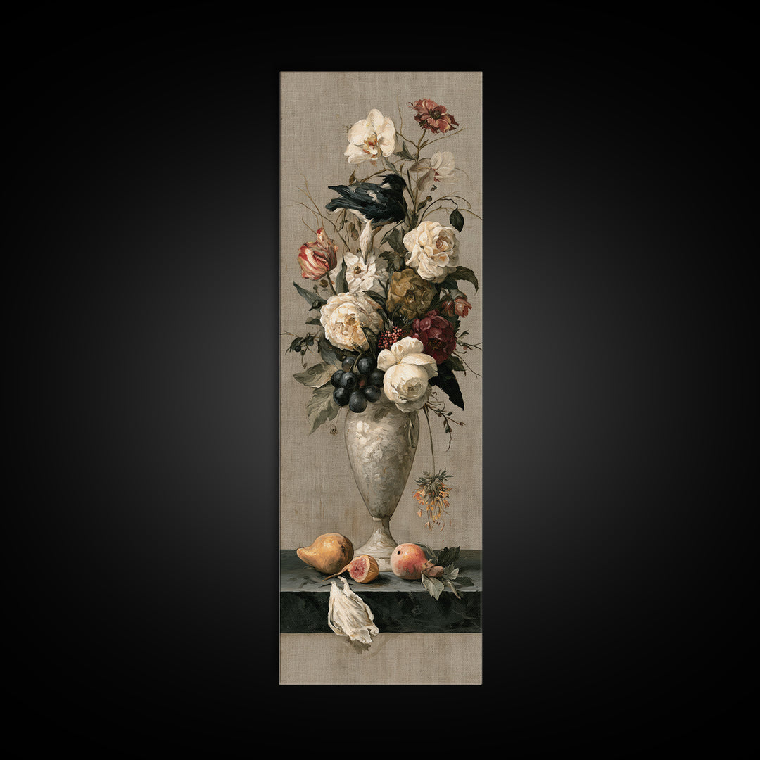 Classic Dutch Feast Arrangement Framed Canvas Print, Dining Room Art, Canvas Wall Art, Dining Room Decor, Fine Art, Dining, DRA-1x3-79