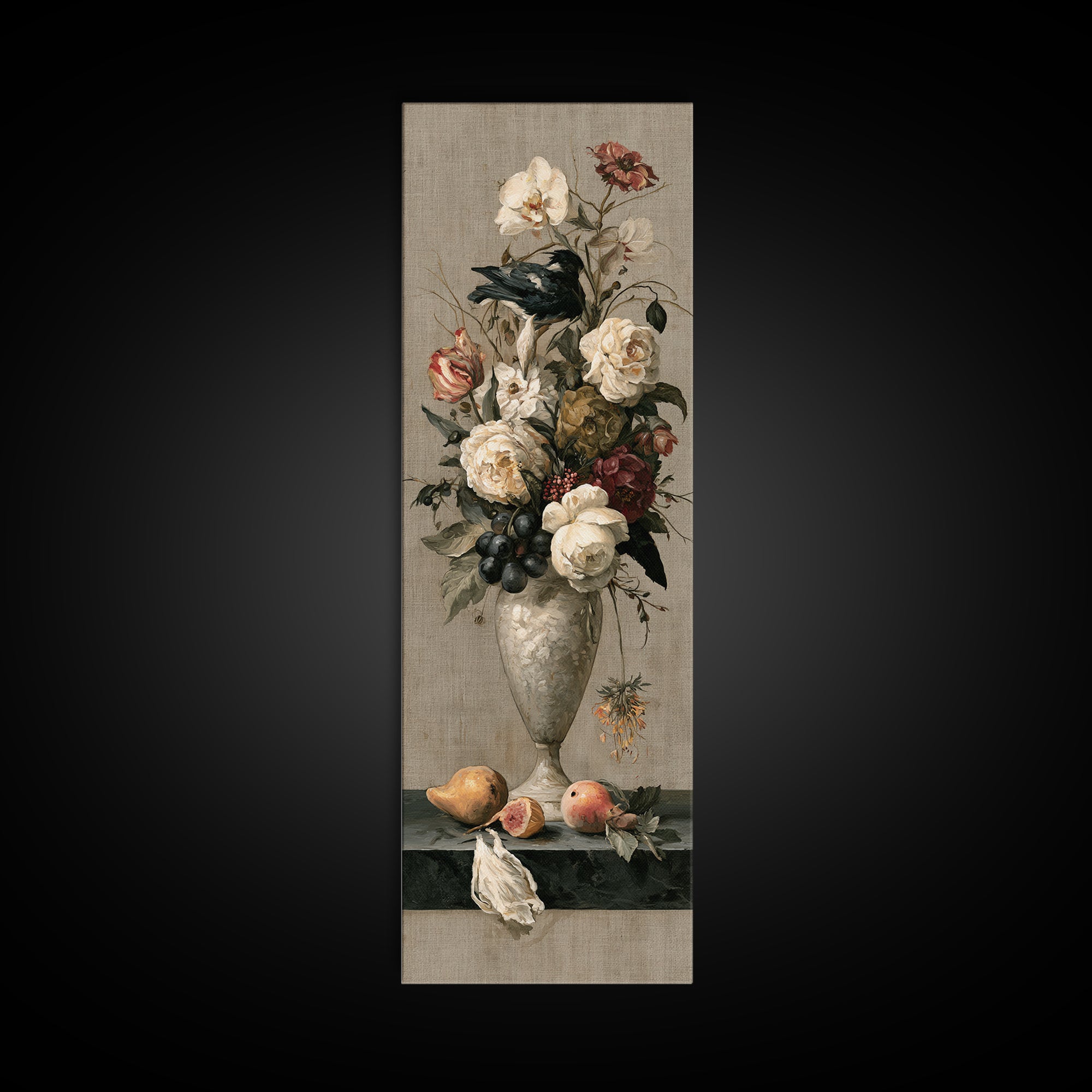 Classic Dutch Feast Arrangement Framed Canvas Print, Dining Room Art, Canvas Wall Art, Dining Room Decor, Fine Art, Dining, DRA-1x3-79