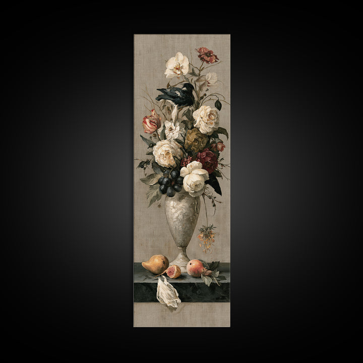 Classic Dutch Feast Arrangement Framed Canvas Print, Dining Room Art, Canvas Wall Art, Dining Room Decor, Fine Art, Dining, DRA-1x3-79