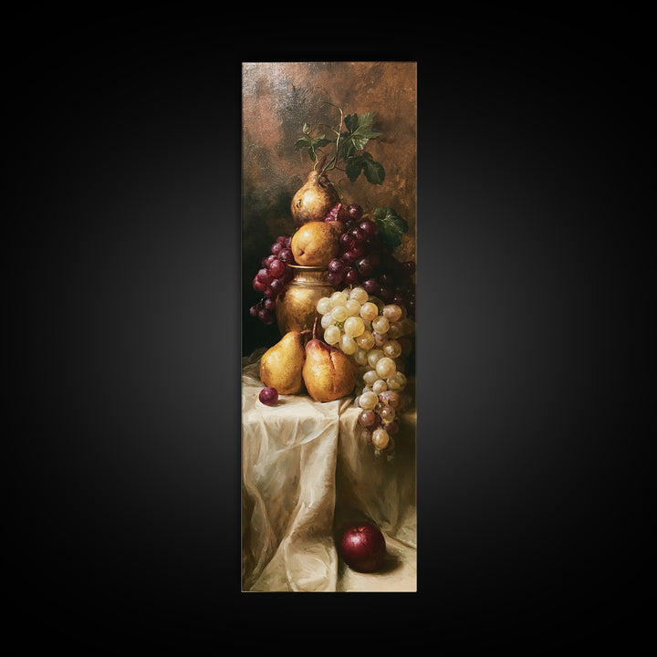 Classical Fruit Still Life Canvas Print, Dining Room Art, Art Print, Dining Room Decor, Fine Art, Dining, Abstract Art, DRA-1x3-85