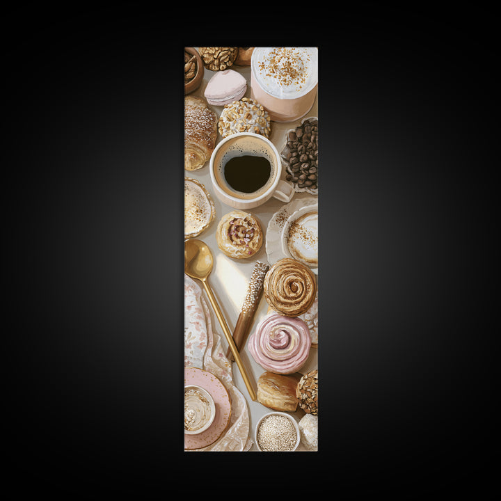 Coffee and Pastry Scene for Breakfast Nook Canvas Print, Dining Room Art, Dining Room Wall Art, Dining Room Decor, Dining, DRA-1x3-98