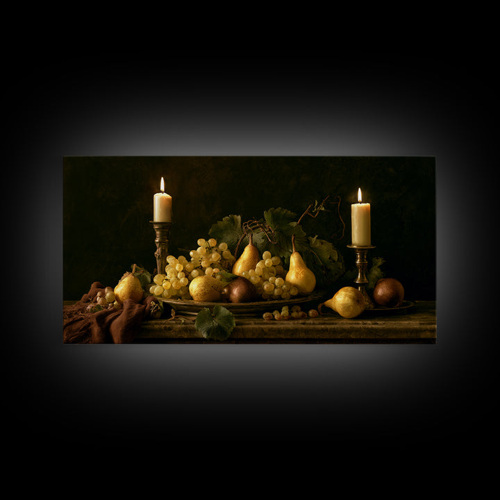 Classical Fruit Still Life Framed Canvas Print, Dining Room Art, Contemporary Art, Dining Room Decor, Fine Art, Dining, DRA-2x1-45