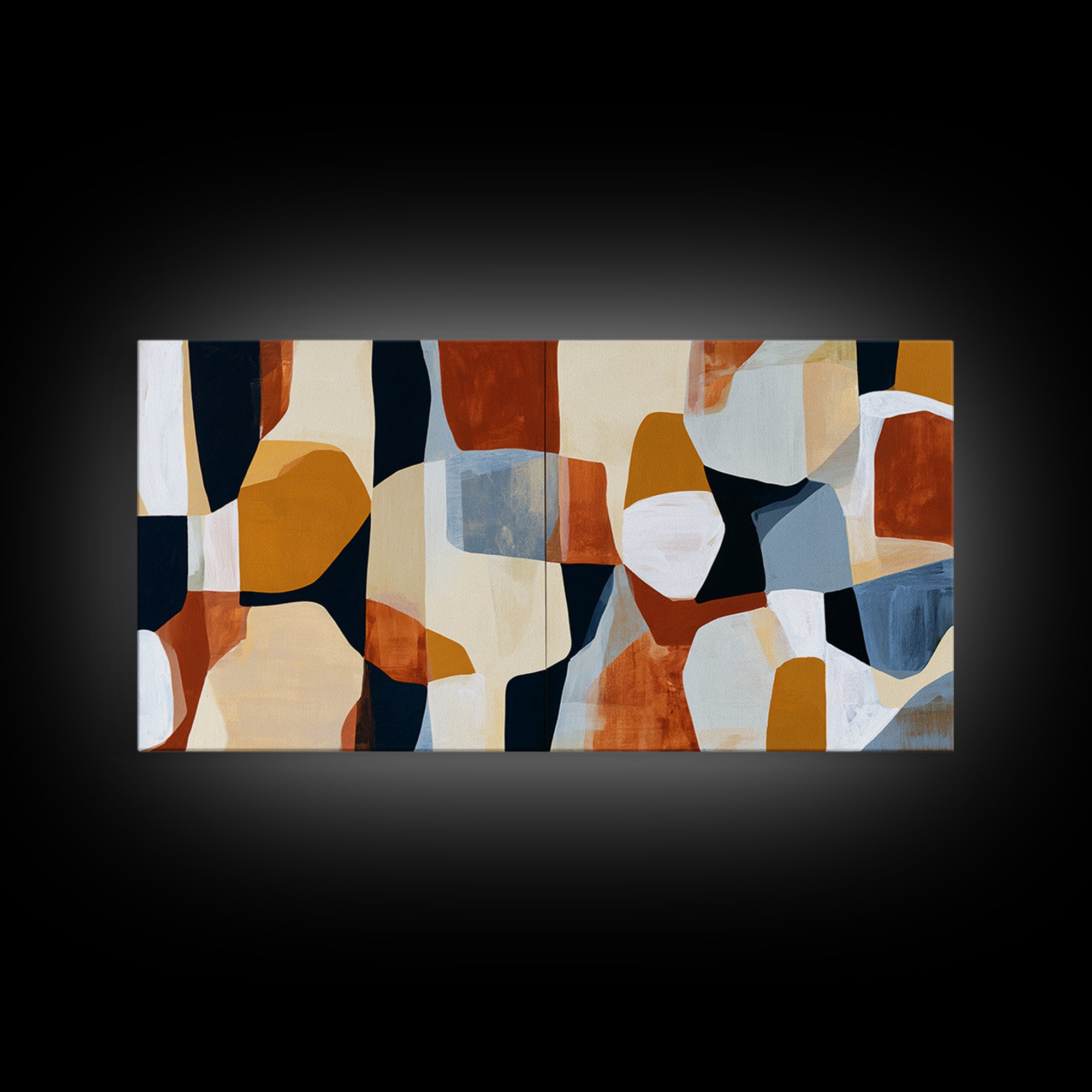 Abstract Composition in Appetite Friendly Warm Tones Canvas Print, Dining Room Art, Fall Decor, Dining Room Decor, Abstract Art, DRA-2x1-48