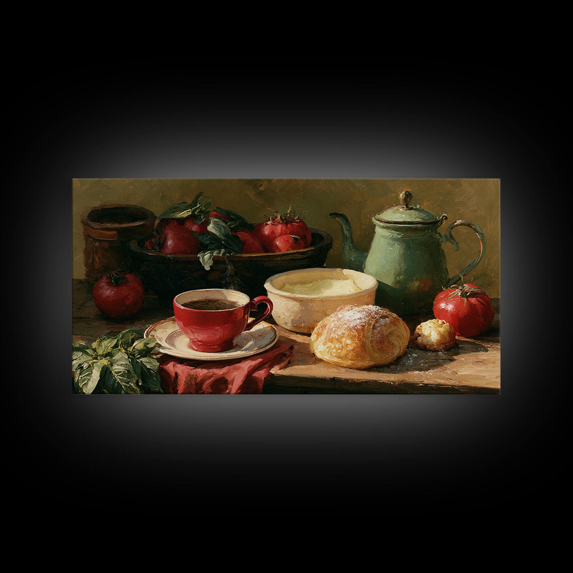 Coffee and Pastry Scene for Breakfast Nook Canvas Print, Dining Room Art, Room Decor, Dining Room Decor, Fine Art, Dining, DRA-2x1-58