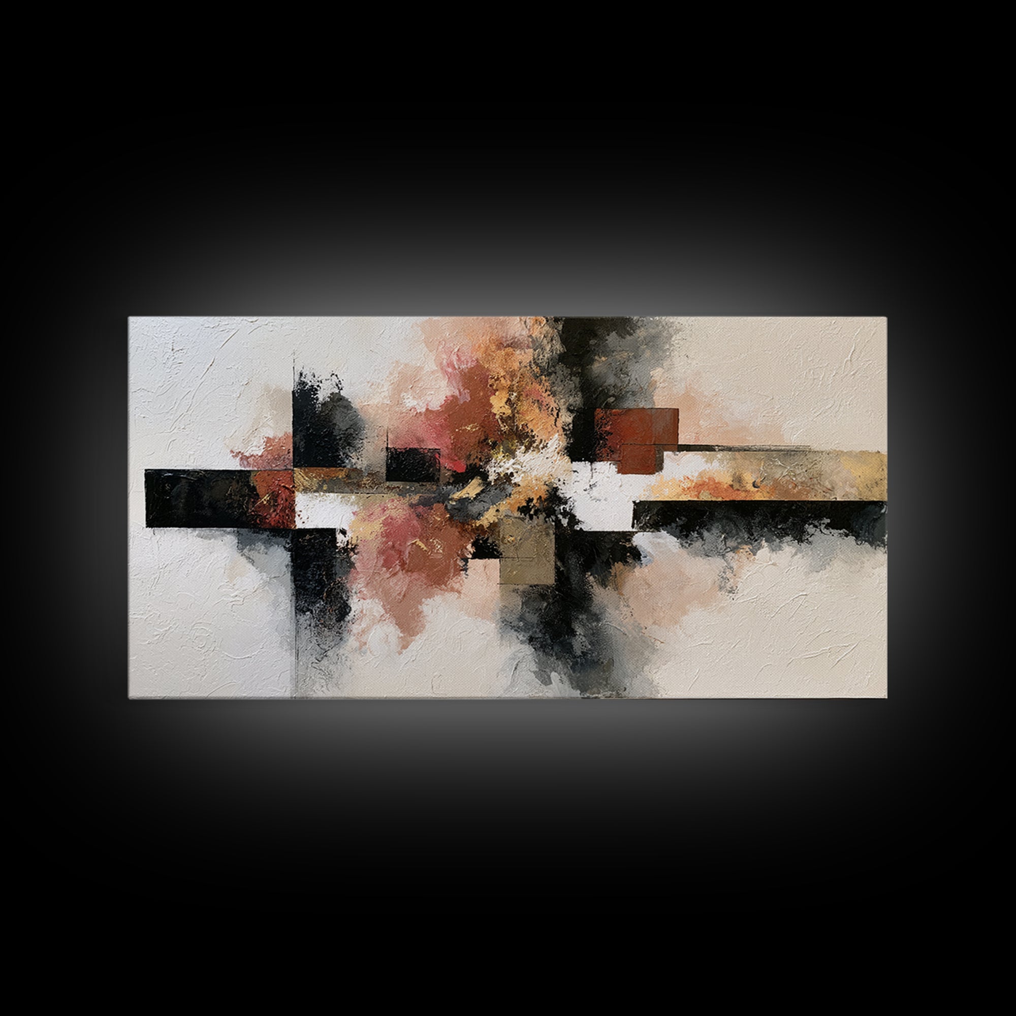 Abstract Composition in Appetite Friendly Warm Tones Canvas Print, Dining Room Art, Canvas Art, Dining Room Decor, Dining, DRA-2x1-72