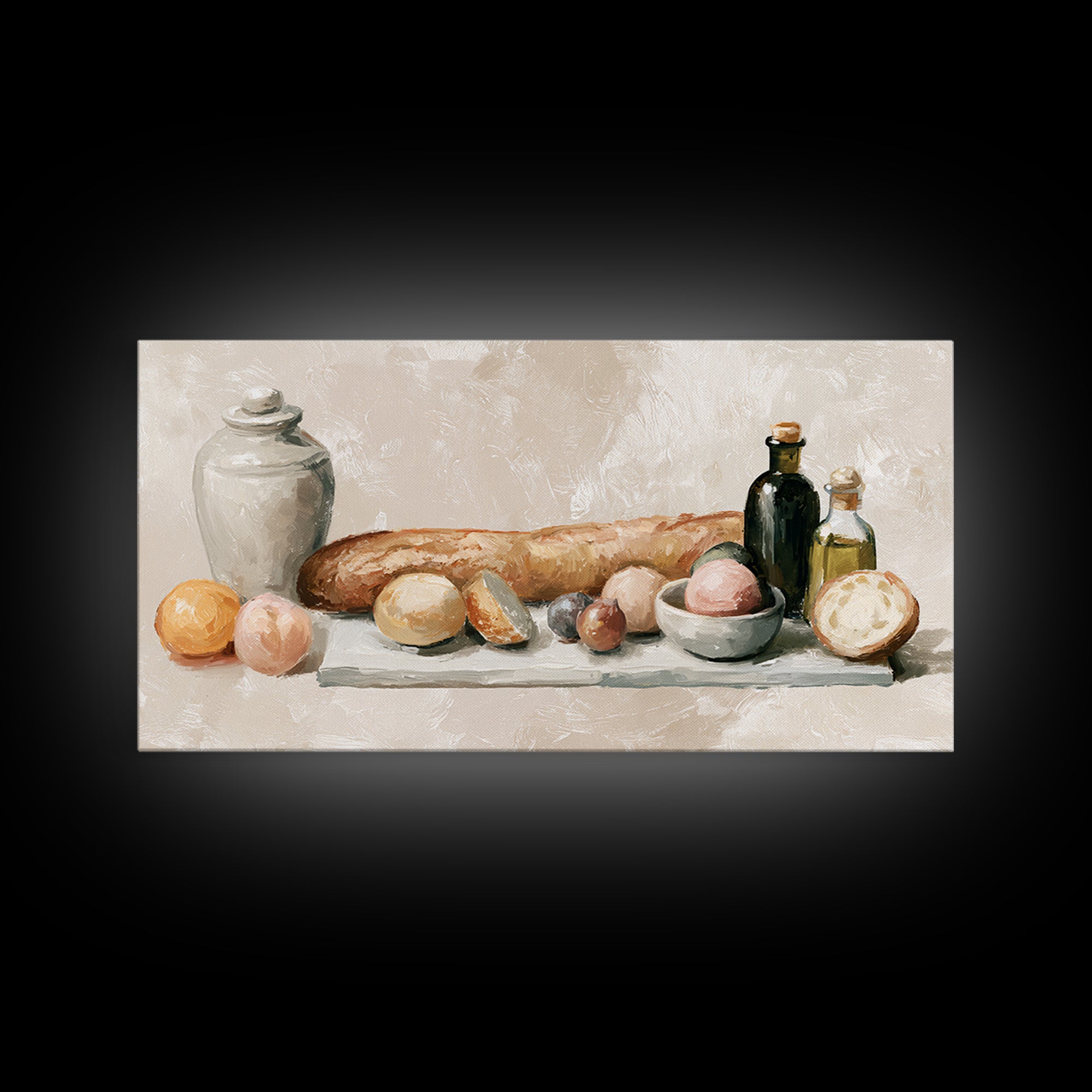French Bistro Food Illustration Without Text Canvas Print, Dining Room Art, Art Print, Dining Room Decor, Fine Art, Dining, DRA-2x1-78
