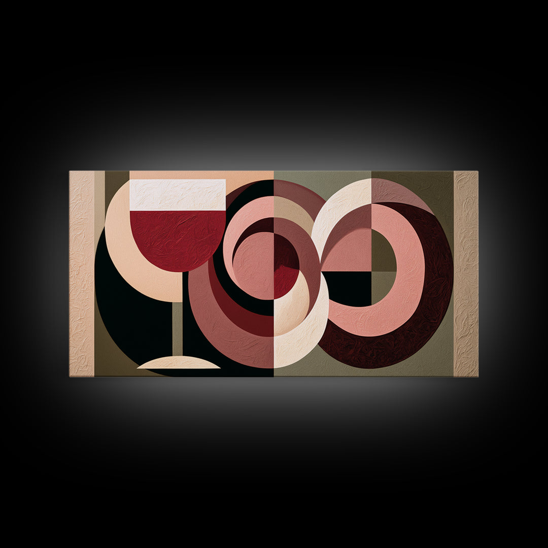Abstract Red Wine Swirl Framed Canvas Print, Dining Room Art, Textured Painting, Dining Room Decor, Abstract Art, Dining, DRA-2x1-86