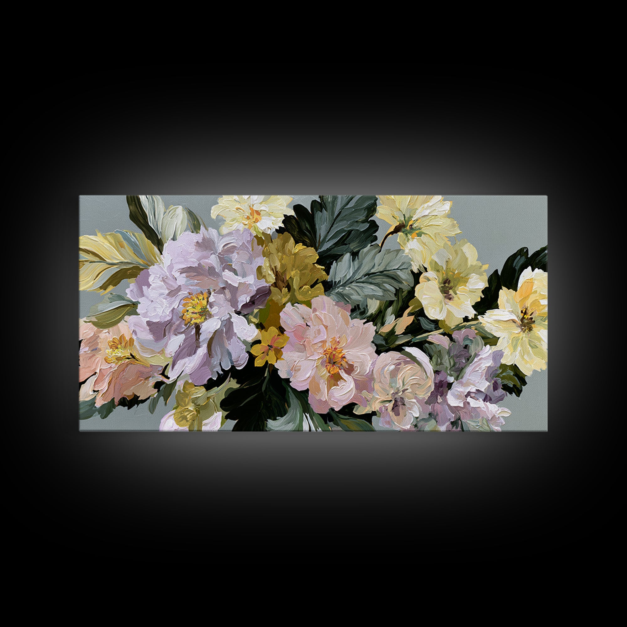 Large Expressive Flower Vase Framed Canvas Print, Dining Room Art, Printable Art, Dining Room Decor, Watercolor Art, Dining, DRA-2x1-92