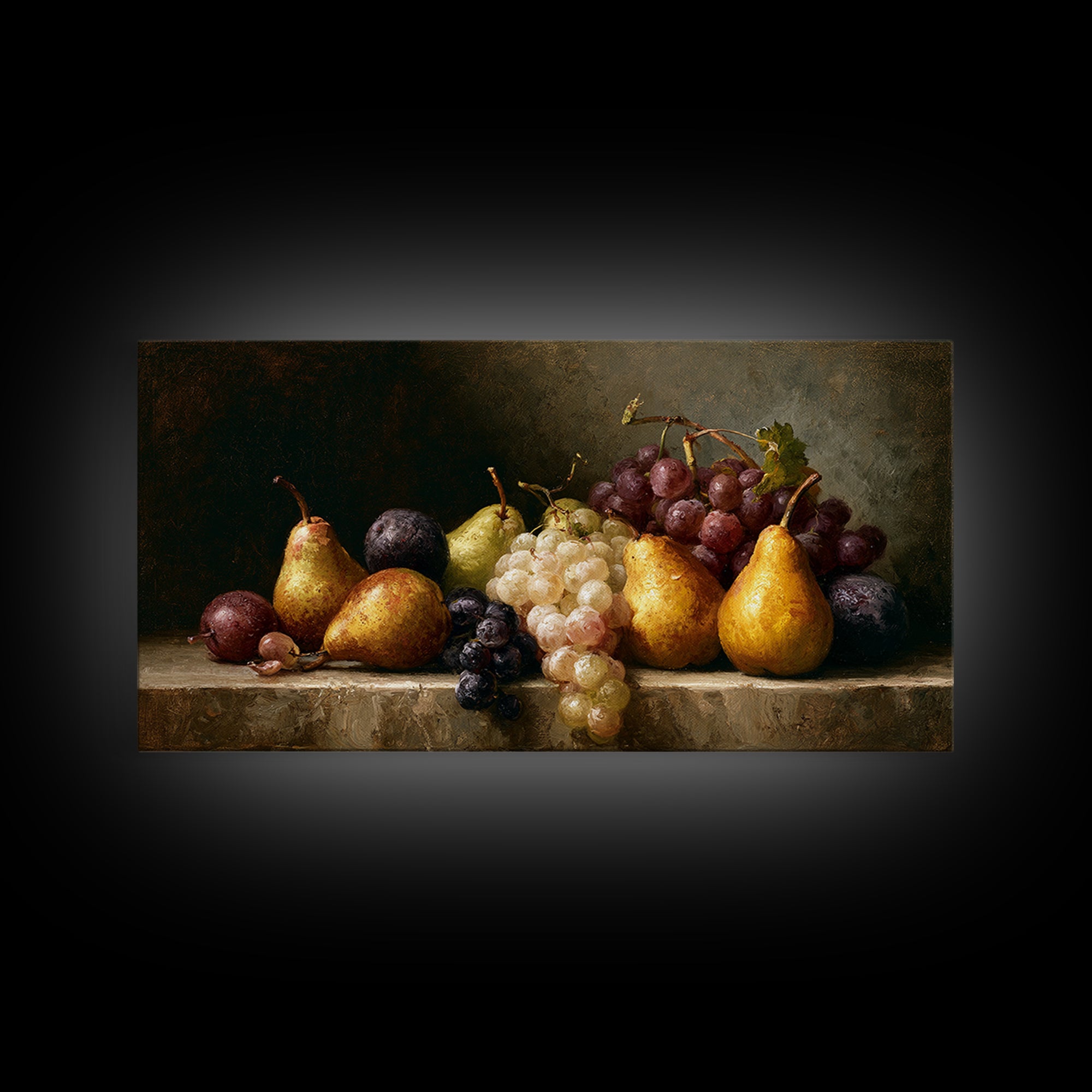 Classical Fruit Still Life Canvas Print, Dining Room Art, Large Wall Art, Dining Room Decor, Dining, Watercolor Painting, DRA-2x1-93