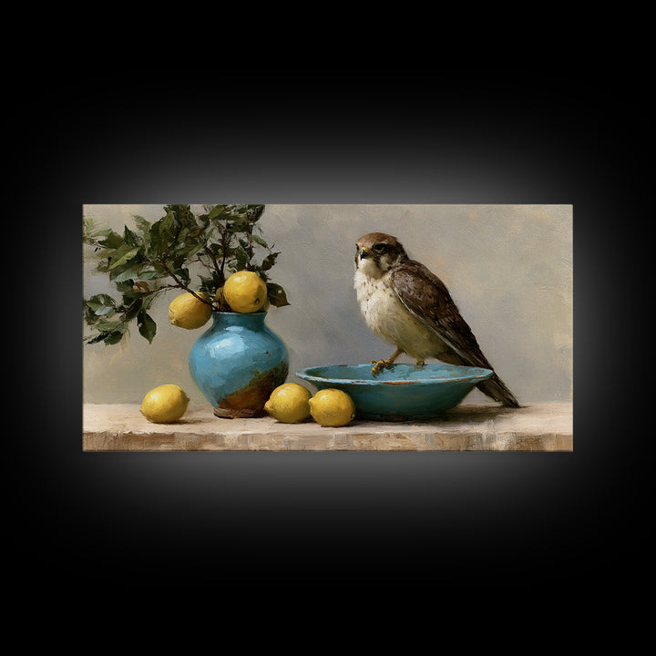 Italian Lemon Branch Framed Canvas Print, Dining Room Art, Canvas Wall Art, Dining Room Decor, Watercolor Art, Dining, DRA-2x1-97