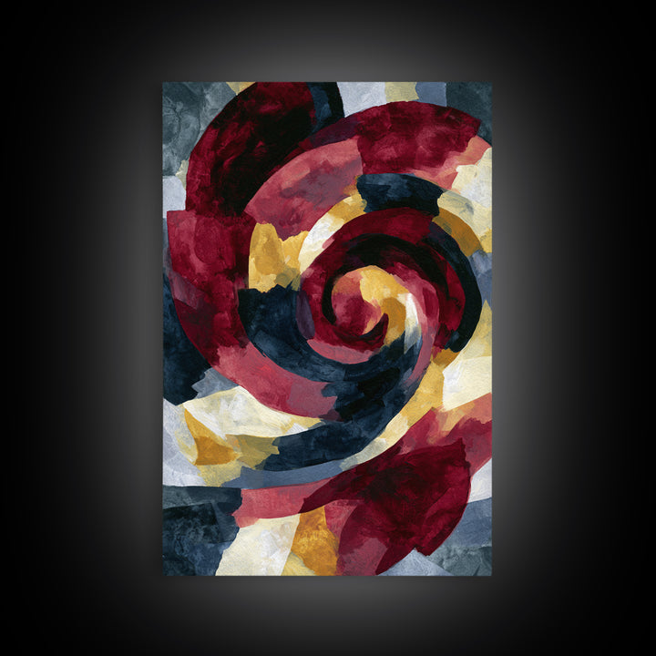 Abstract Red Wine Swirl Framed Canvas Print, Dining Room Art, Gallery Decor, Dining Room Decor, Dining, Minimalist Decor, DRA-2x3-26