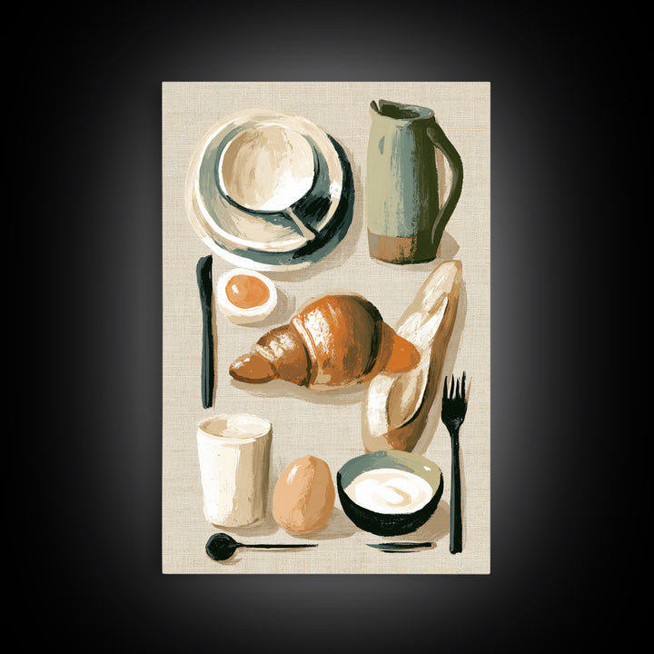 French Bistro Food Illustration Without Text Canvas Print, Dining Room Art, Fine Art Print, Dining Room Decor, Dining, DRA-2x3-42