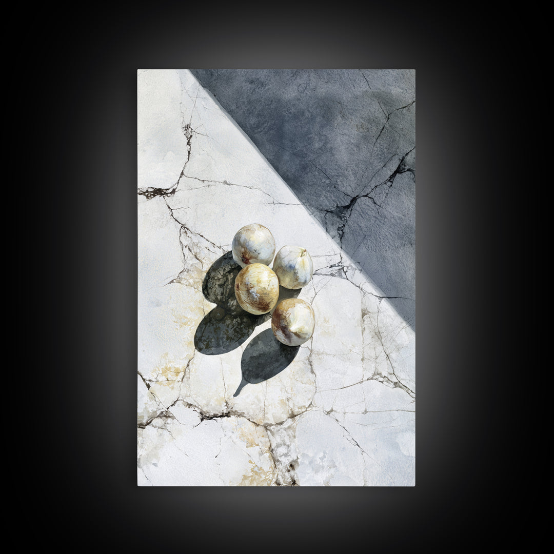 Figs on Marble Framed Canvas Print, Dining Room Art, Dining Room Wall Art, Dining Room Decor, Fine Art, Dining, DRA-2x3-55
