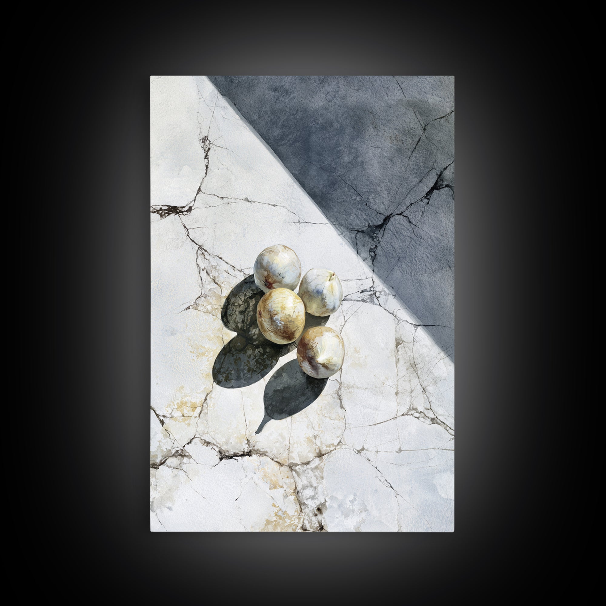 Figs on Marble Framed Canvas Print, Dining Room Art, Dining Room Wall Art, Dining Room Decor, Fine Art, Dining, DRA-2x3-55