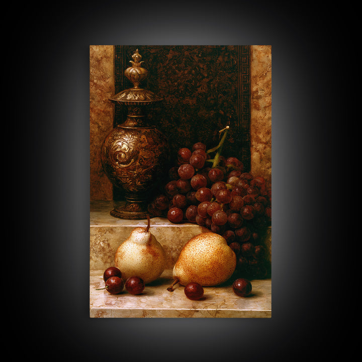 Classical Fruit Still Life Canvas Print, Dining Room Art, Canvas Wall Art, Dining Room Decor, Oil Painting, Dining, DRA-2x3-57