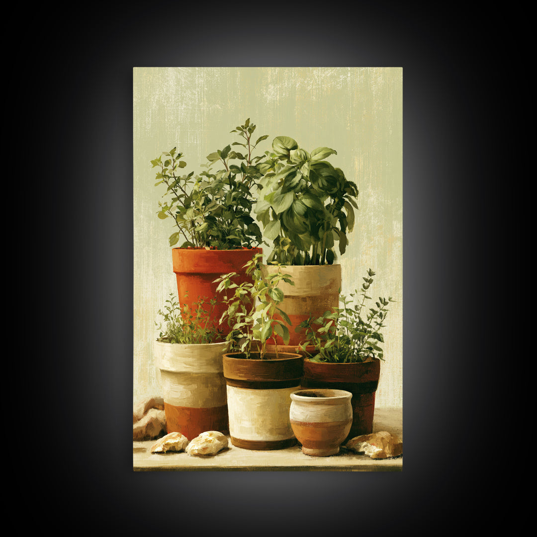 Modern Kitchen Herbs Canvas Print, Dining Room Art, Fall Decor, Dining Room Decor, Dining, Kitchen Art, Living Room Decor, DRA-2x3-65