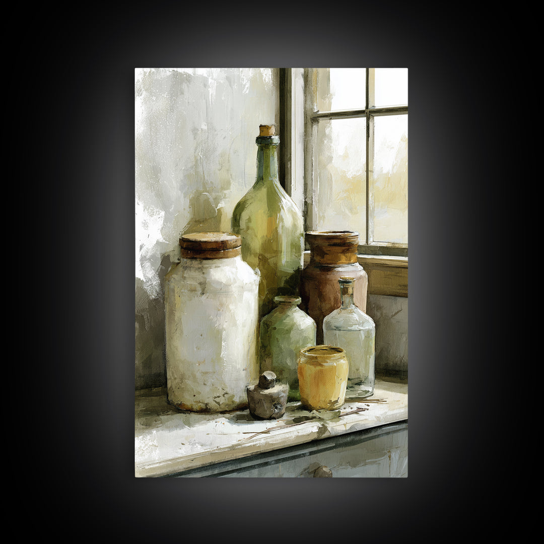 Sunlit Farmhouse Table Objects Without Room View Canvas Print, Dining Room Art, Printable Wall Art, Dining Room Decor, Dining, DRA-2x3-73