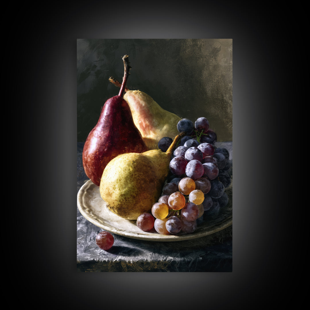 Classical Fruit Still Life Canvas Print, Dining Room Art, Art Print, Dining Room Decor, Fine Art, Dining, Abstract Art, DRA-2x3-9