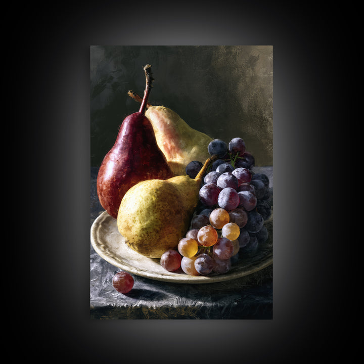 Classical Fruit Still Life Canvas Print, Dining Room Art, Art Print, Dining Room Decor, Fine Art, Dining, Abstract Art, DRA-2x3-9