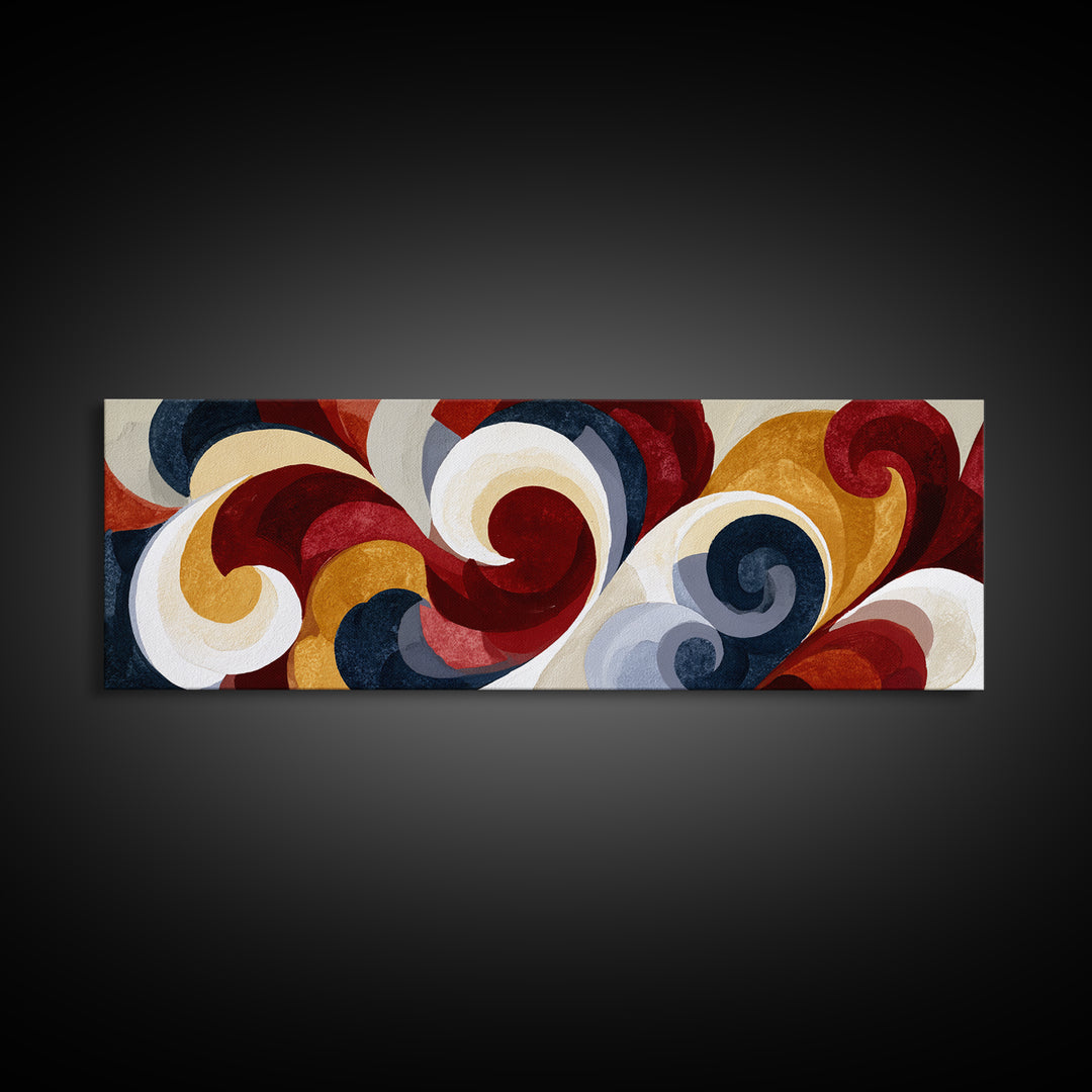 Abstract Red Wine Swirl Framed Canvas Print, Dining Room Art, Textured Painting, Dining Room Decor, Abstract Art, Dining, DRA-3x1-10