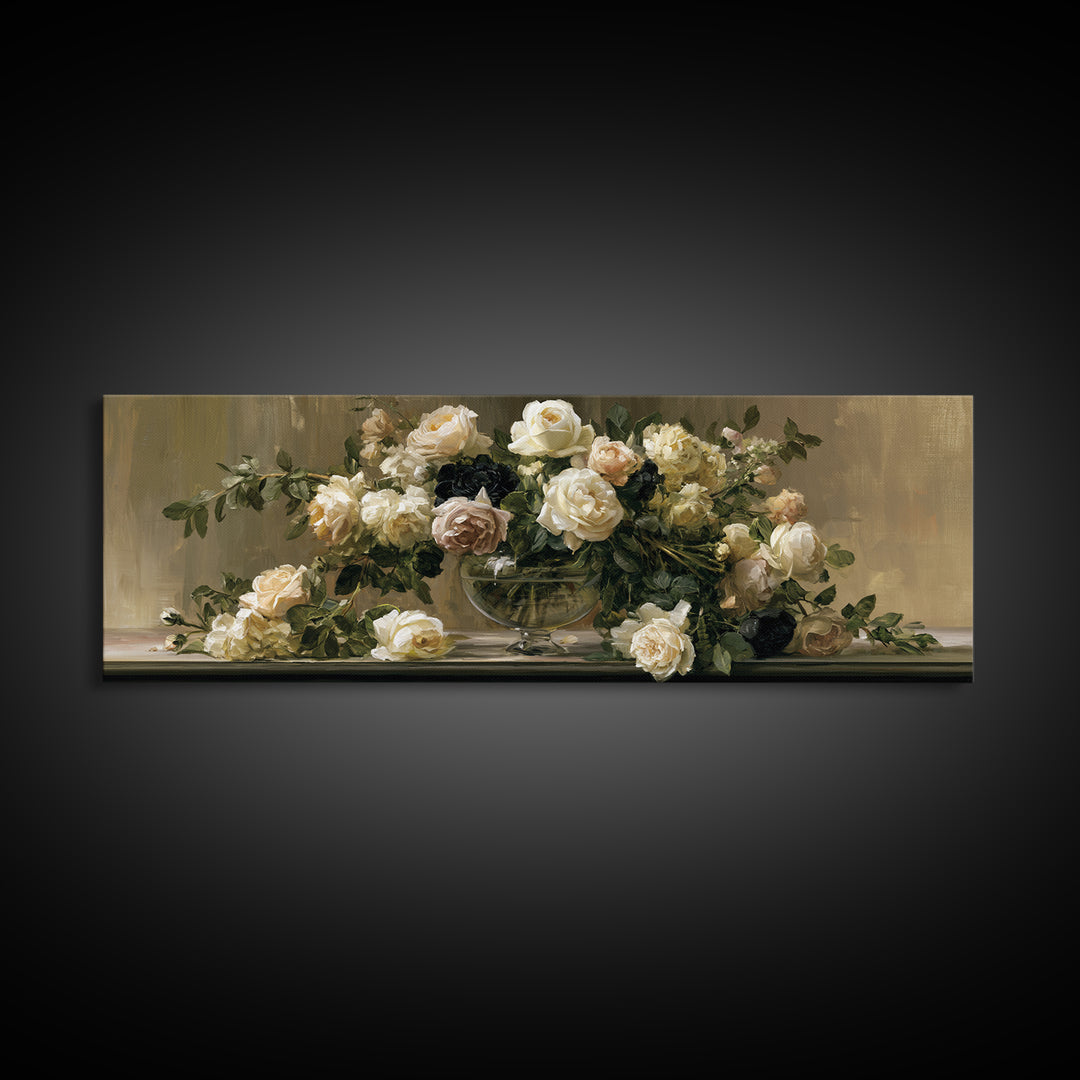 Classic Dutch Feast Arrangement Canvas Print, Dining Room Art, Statement Artwork, Dining Room Decor, Fine Art, Dining, DRA-3x1-35