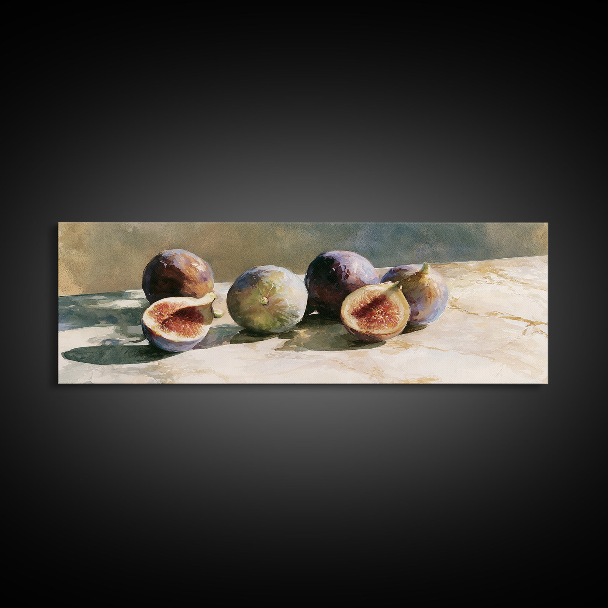 Figs on Marble Canvas Print, Dining Room Art, Gallery Decor, Dining Room Decor, Fine Art, Dining, Minimalist Decor, DRA-3x1-39
