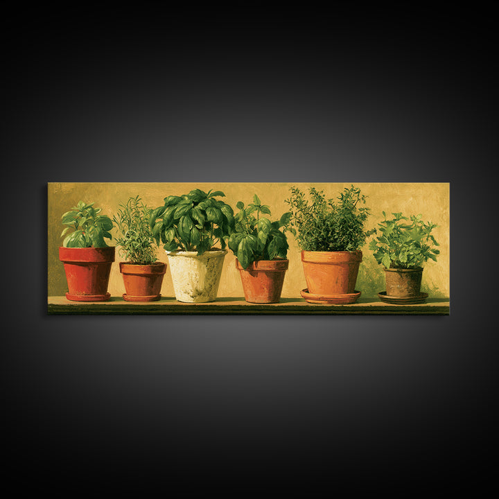 Modern Kitchen Herbs Canvas Print, Dining Room Art, Printable Art, Dining Room Decor, Abstract Art, Dining, Coastal Wall Art, DRA-3x1-49