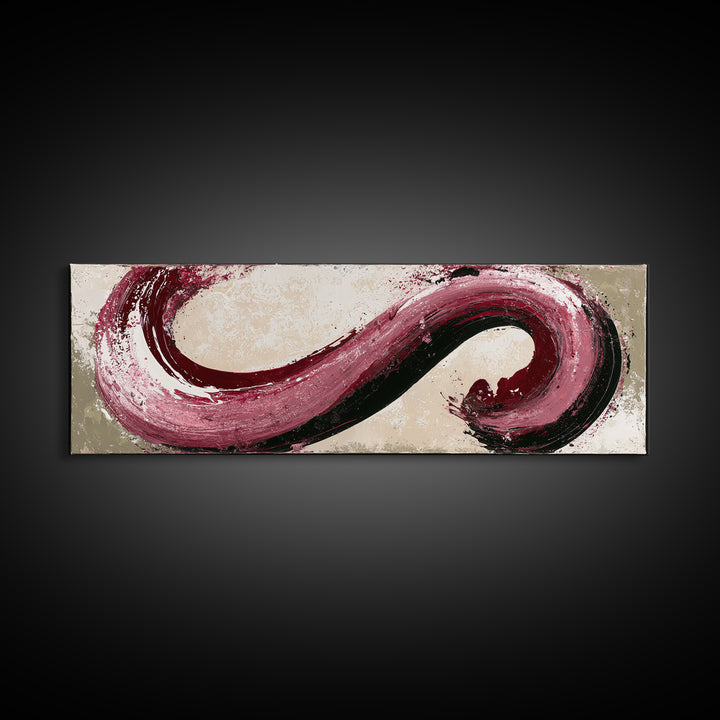 Abstract Red Wine Swirl Framed Canvas Print, Dining Room Art, Canvas Art, Dining Room Decor, Fine Art, Dining, Bedroom Wall Art, DRA-3x1-58
