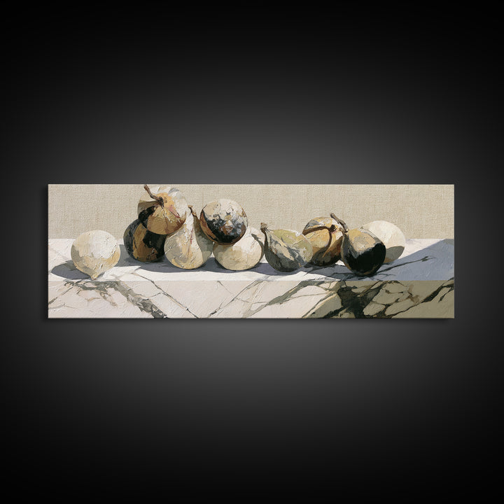 Figs on Marble Framed Canvas Print, Dining Room Art, Boho Decor, Dining Room Decor, Fine Art, Dining, Printable Wall Art, DRA-3x1-63