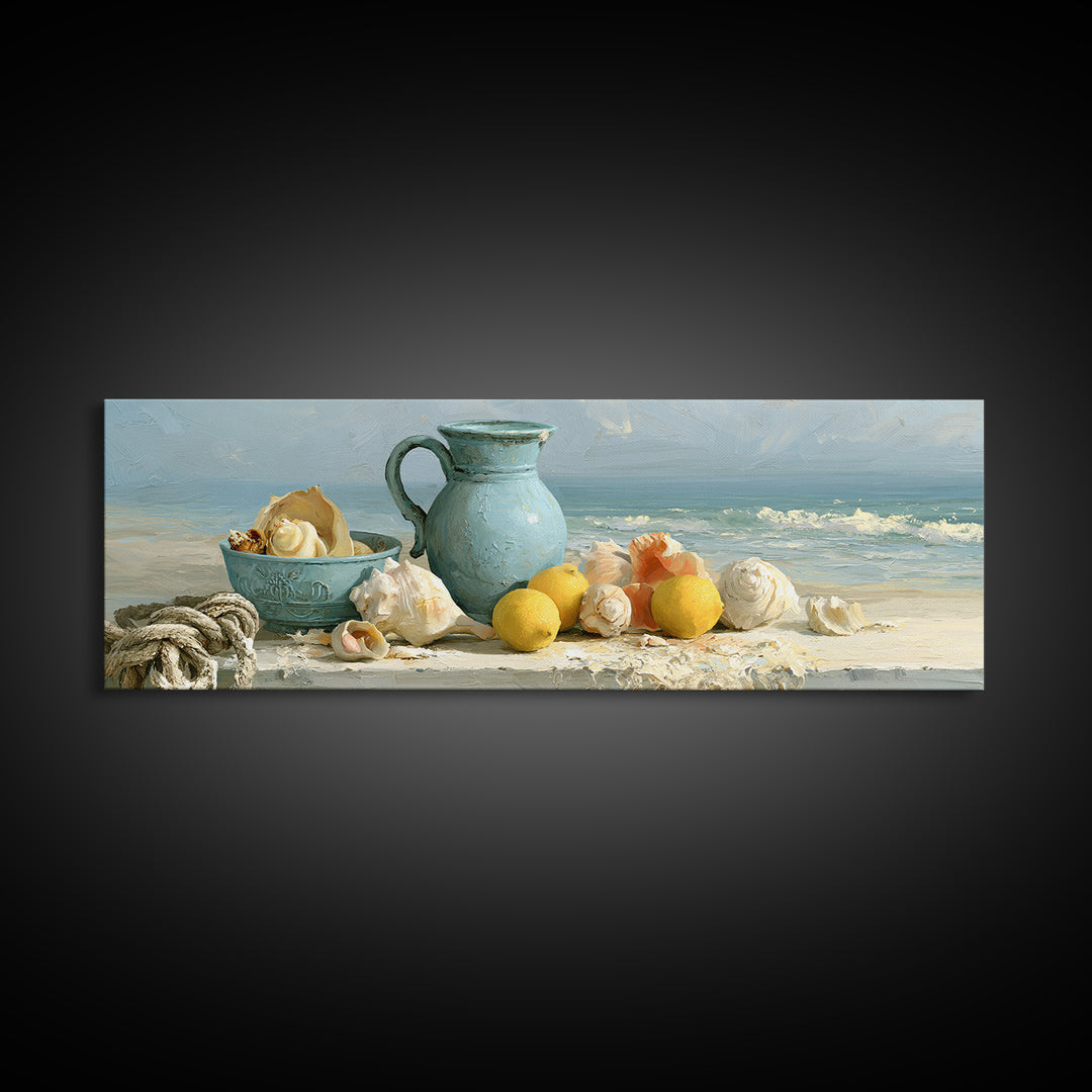 Shellfish and Lemon Still Life Canvas Print, Dining Room Art, Set of 3 Prints, Dining Room Decor, Dining, Fine Art Print, DRA-3x1-8