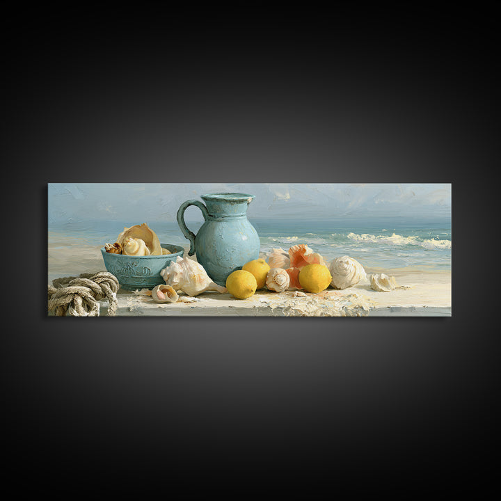 Shellfish and Lemon Still Life Canvas Print, Dining Room Art, Set of 3 Prints, Dining Room Decor, Dining, Fine Art Print, DRA-3x1-8