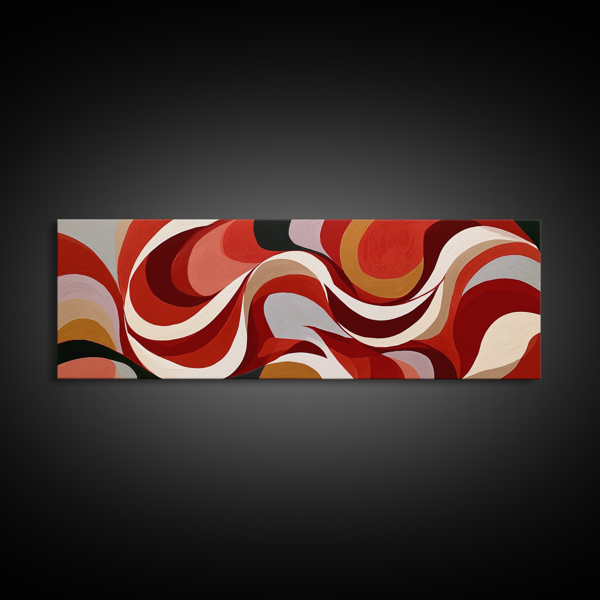 Abstract Red Wine Swirl Framed Canvas Print, Dining Room Art, Canvas Art, Dining Room Decor, Fine Art, Dining, Bedroom Wall Art, DRA-3x1-82