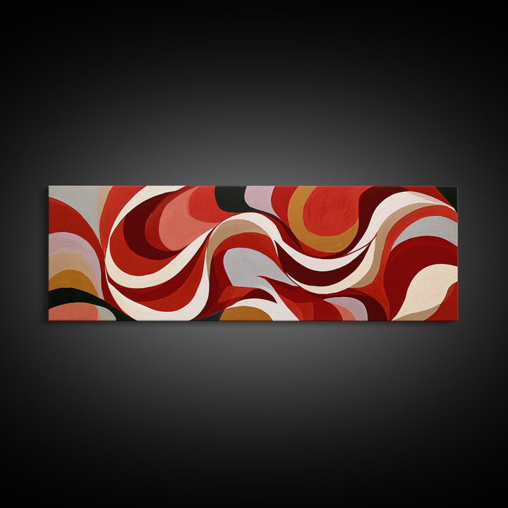 Abstract Red Wine Swirl Framed Canvas Print, Dining Room Art, Canvas Art, Dining Room Decor, Fine Art, Dining, Bedroom Wall Art, DRA-3x1-82