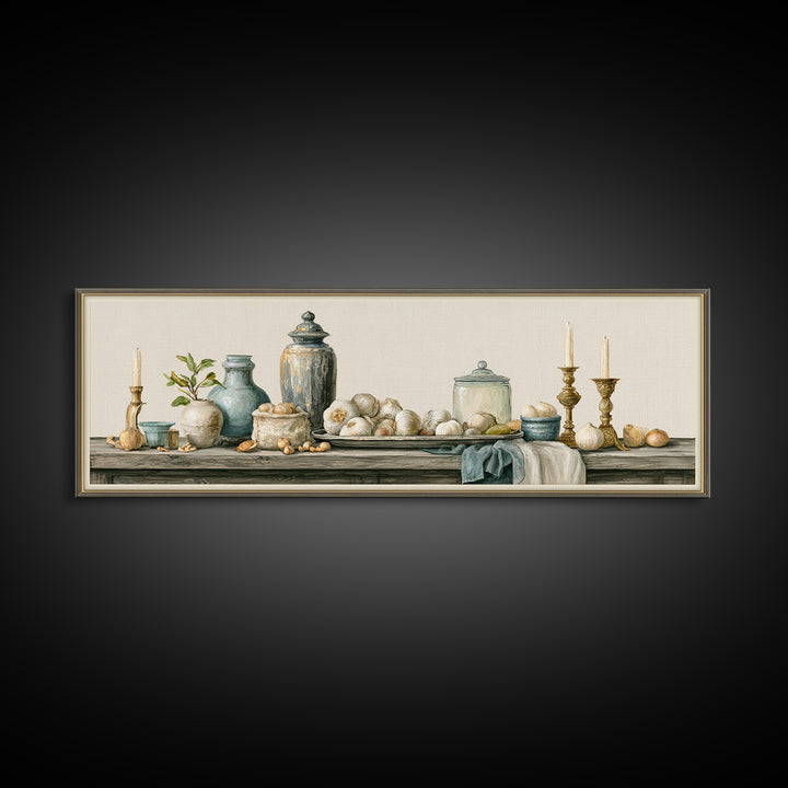 Classic Dutch Feast Arrangement Canvas Print, Dining Room Art, Fall Decor, Dining Room Decor, Fine Art, Dining, Kitchen Art, DRA-3x1-83
