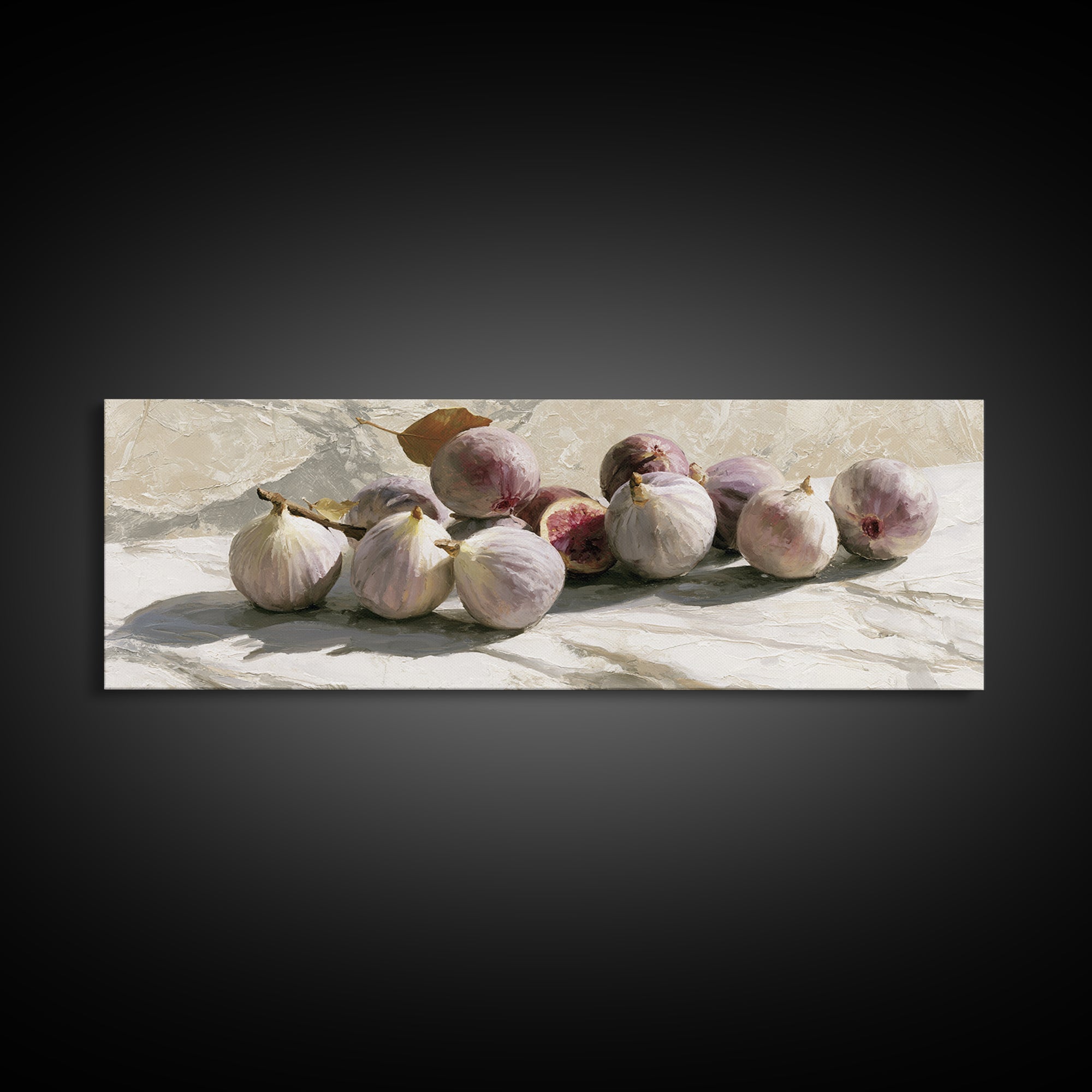 Figs on Marble Framed Canvas Print, Dining Room Art, Print, Dining Room Decor, Dining, Living Room Decor, Abstract Wall Art, DRA-3x1-87