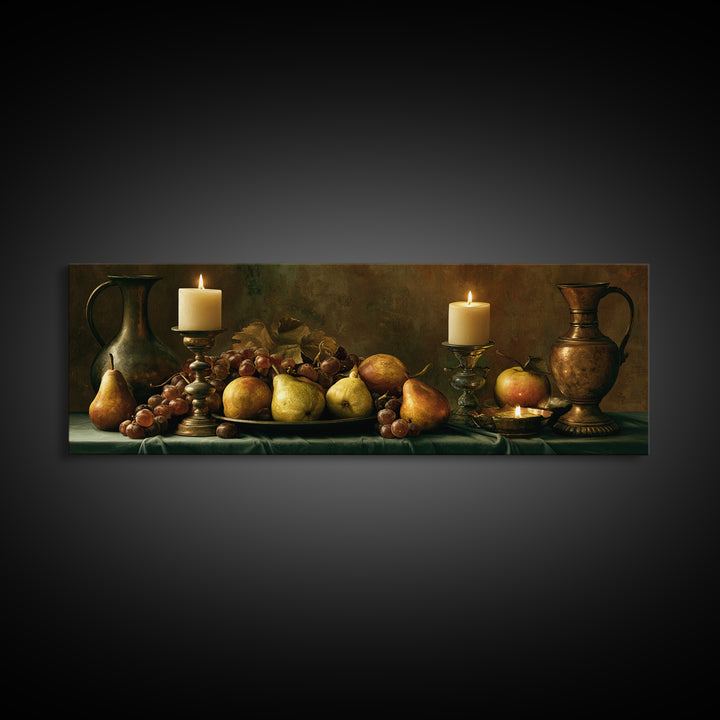 Classical Fruit Still Life Framed Canvas Print, Dining Room Art, Set of 3 Prints, Dining Room Decor, Oil Painting, Dining, DRA-3x1-89