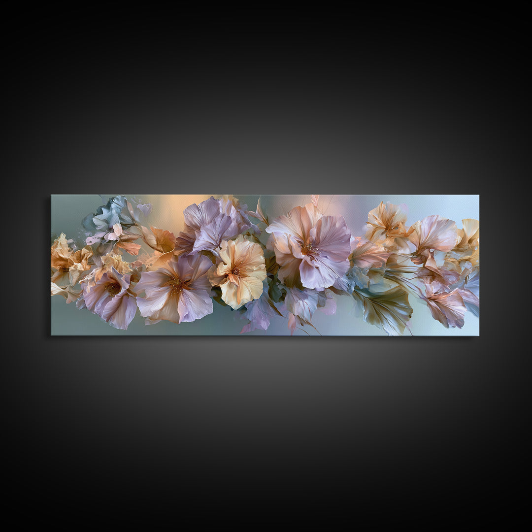 Large Floral Centerpiece Framed Canvas Print, Dining Room Art, Living Room Decor, Dining Room Decor, Fine Art, Dining, DRA-3x1-90