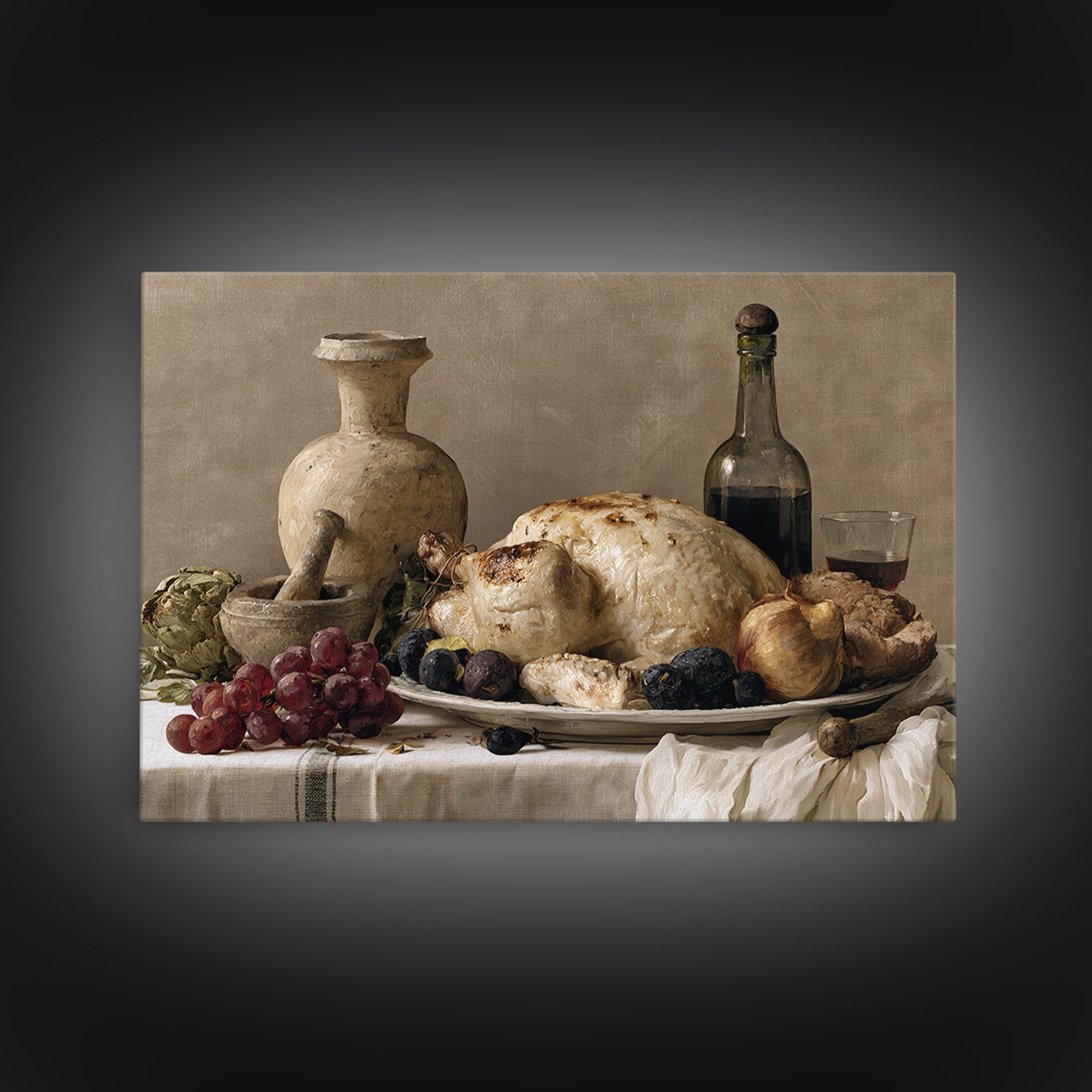 Classic Dutch Feast Arrangement Framed Canvas Print, Dining Room Art, Canvas Wall Art, Dining Room Decor, Fine Art, Dining, DRA-3x2-23