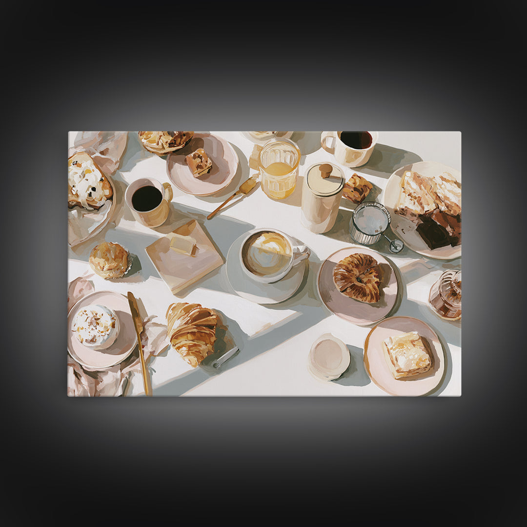 Coffee and Pastry Scene for Breakfast Nook Canvas Print, Dining Room Art, Canvas Art, Dining Room Decor, Fine Art, Dining, DRA-3x2-42