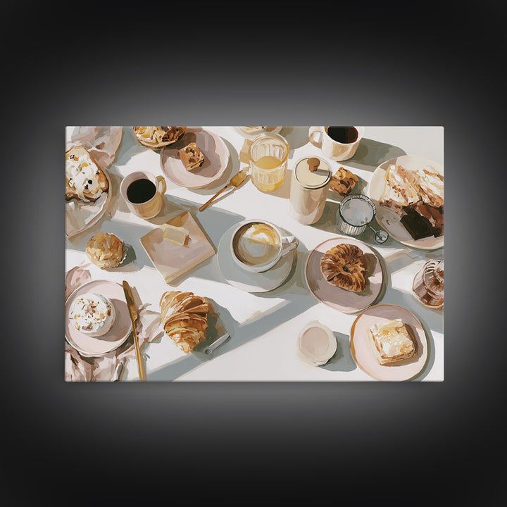 Coffee and Pastry Scene for Breakfast Nook Canvas Print, Dining Room Art, Canvas Art, Dining Room Decor, Fine Art, Dining, DRA-3x2-42