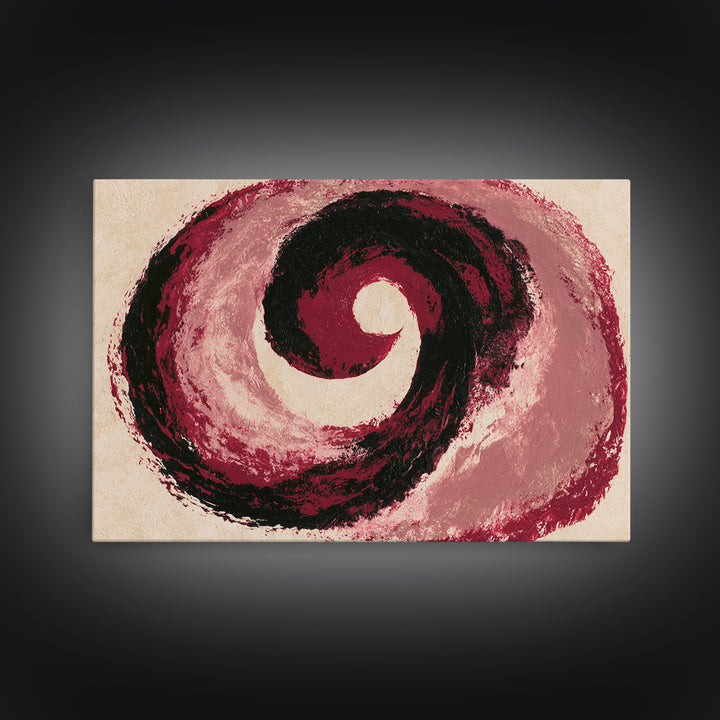Abstract Red Wine Swirl Framed Canvas Print, Dining Room Art, Bedroom Decor, Dining Room Decor, Abstract Art, Dining, DRA-3x2-46