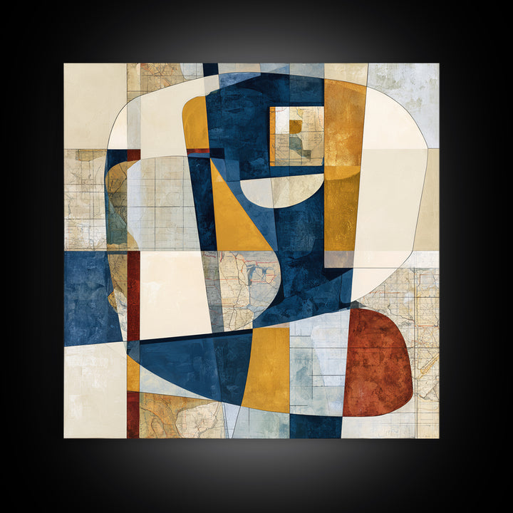 Abstract Shapes Layered Canvas Print, Eclectic Art, Home Decor, Living Room Decor, Abstract Art, Eclectic, Original Painting, ECL-1x1-4