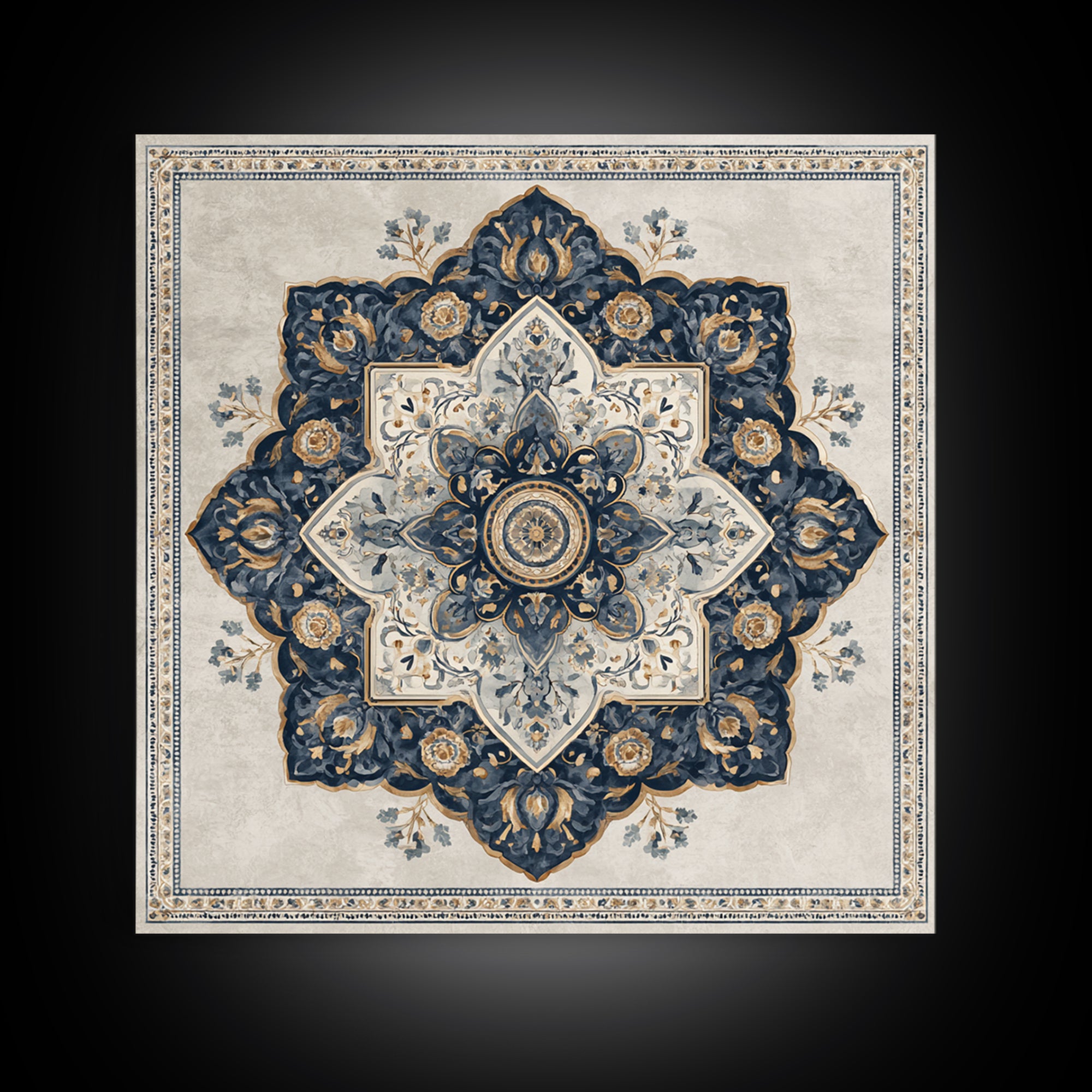 Layered Tapestry Pattern Framed Canvas Print, Eclectic Art, Portrait, Living Room Decor, Fine Art, Eclectic, Modern Decor, ECL-1x1-64