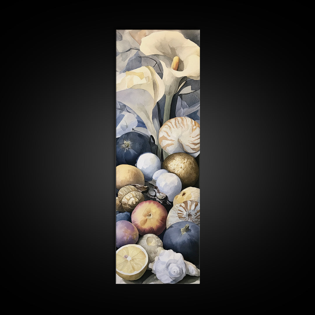 Bold Maximalist Still Life Framed Canvas Print, Eclectic Art, Modern Decor, Living Room Decor, Abstract Art, Eclectic, ECL-1x3-15