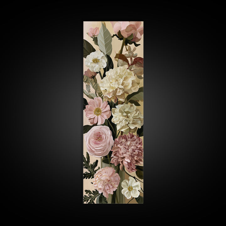 Retro Futurist Vase of Flowers Canvas Print, Eclectic Art, Luxury Decor, Living Room Decor, Oil Painting, Eclectic, Art Print, ECL-1x3-22